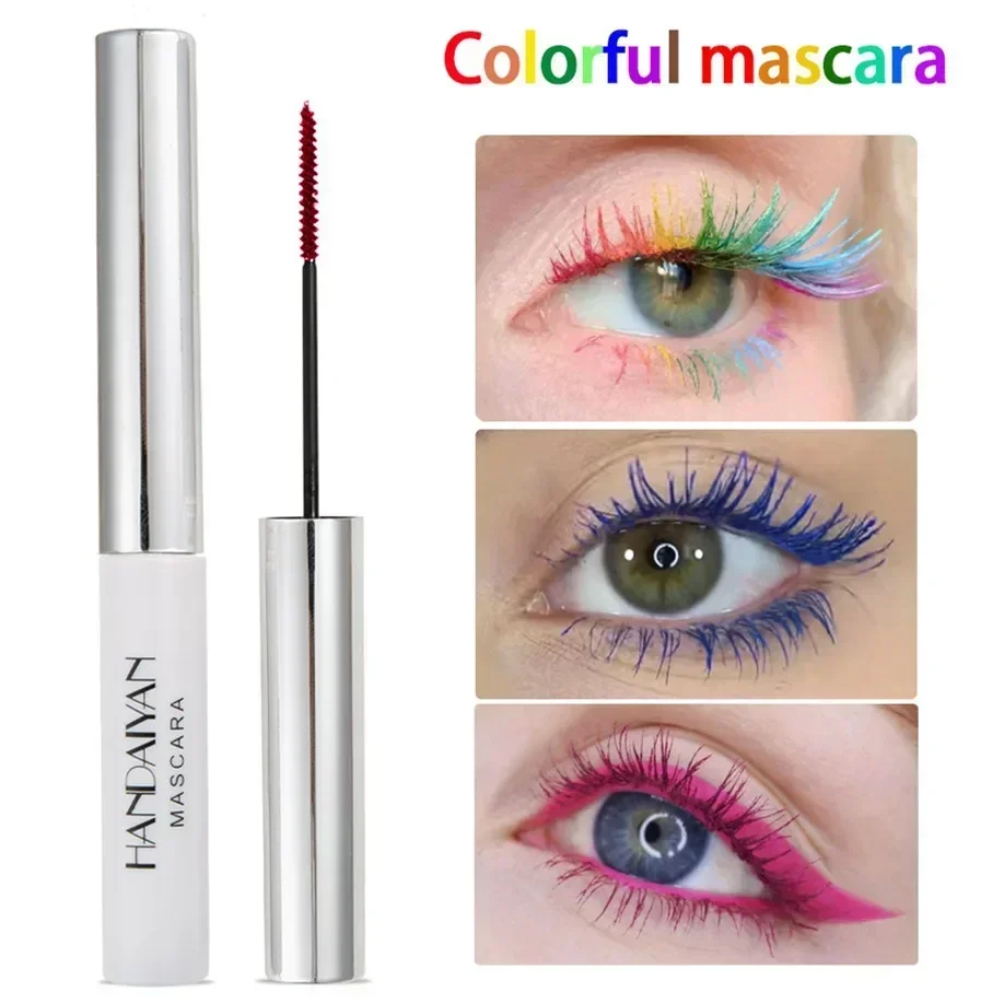 Mascara waterproof à séchage rapide, extension de cils, maquillage, bleu, rouge, violet, noir, blanc, or, encre