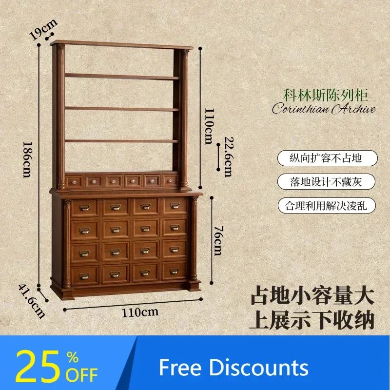 

FF medieval solid wood chest chest drawer storage cabinet living room storage display cabinet