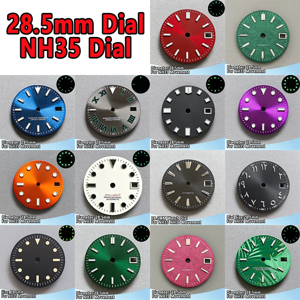 NH35 Dial 28.5mm Dials Single Calendar Watch Dial Suitable For NH35 Movement Watch Parts Can Support DIY Dial Customization Logo