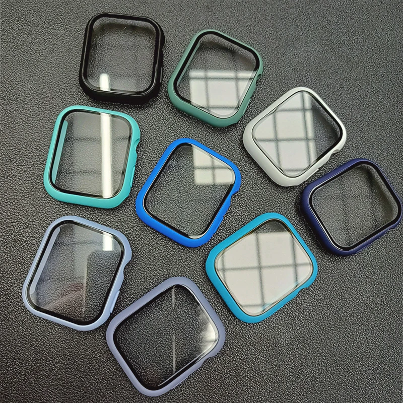 For Apple Watch 11 42mm 46mm 2025 Matte Hard bumper Screen Protector Tempered Glass+Cover iWatch series 10 PC Case Accessories