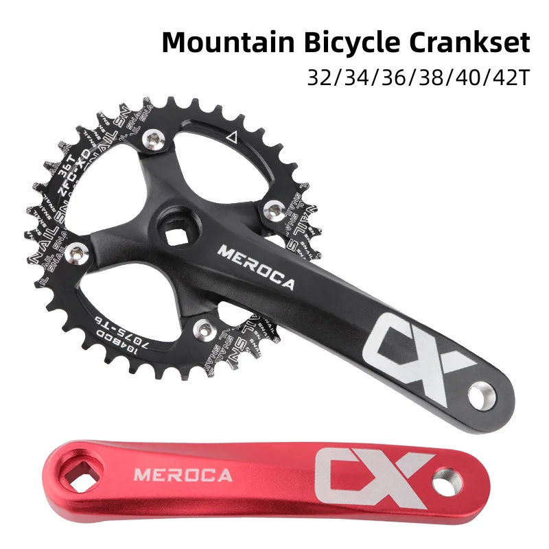 

Велосипедная шатунная звездочка 104BCD MTB велосипедная шатунная система из алюминиевого сплава с нижней частью 170 мм, черная пластина 32/34/36/38/40/42T