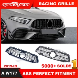 Grille de course de pare-chocs avant en tissu, adaptée pour Mercedes Classe A W177 AMG IGHT, A35, A180, A200, A250 GT, 2019 +