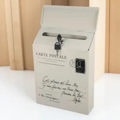 

1Pcs Lockable Retro Letter Box Wall Mount Mailbox Iron Vintage Suggestion Complaint Newspaper Box Wall Mount Mailbox