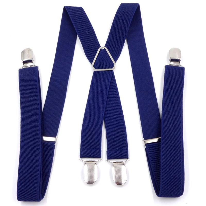 

Men 25mm Wide Suspenders High Elastic Adjustable 4 Strong Clips Suspender Heavy Duty X Back Trousers Braces 6 Colors Unisex