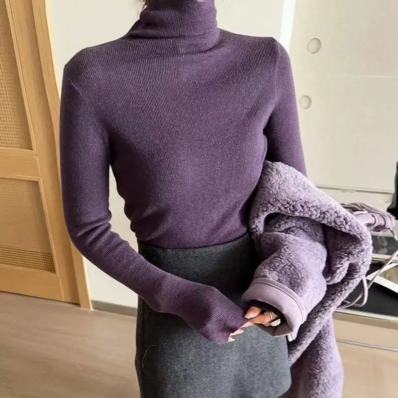 Sueter Feminino 새로운 터틀넥 니트 스웨터 여성 풀오버 긴 소매 블랙 니트 스웨터 풀오버 여성 탑 스웨터 Q2552