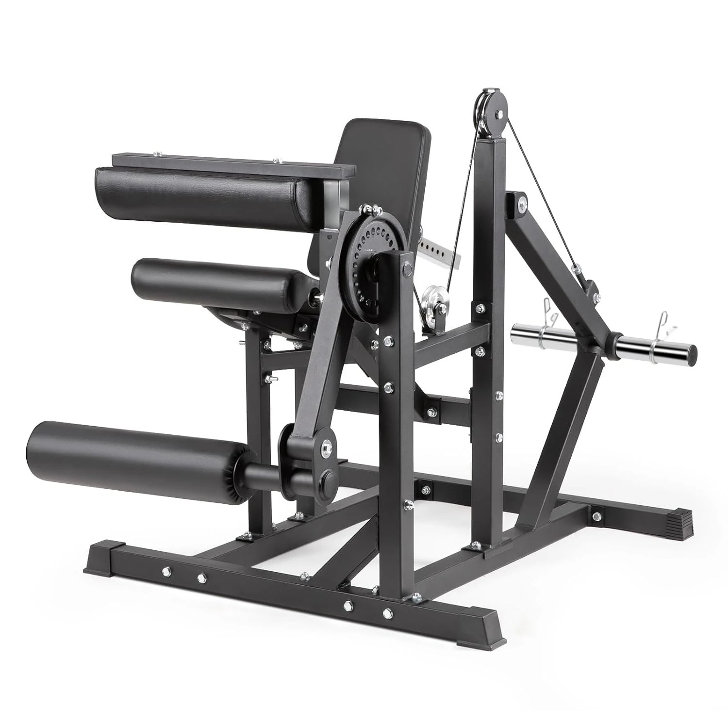 Beinstrecker- und Beinbeuger-Maschine, 600 lbs verstellbare sitzende Beinstrecker- und Hamstring-Curl-Bank, 2 Zoll plattenbelastbar, individuell anpassbar