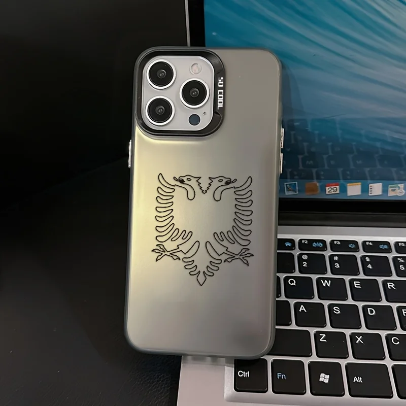 حافظة هاتف محمول بنمط الخط الألباني الإبداعي لهاتف آيفون 16، 15، 14، 13، 12، 11 Pro Max Plus غطاء خلفي غير لامع مقاوم للصدمات