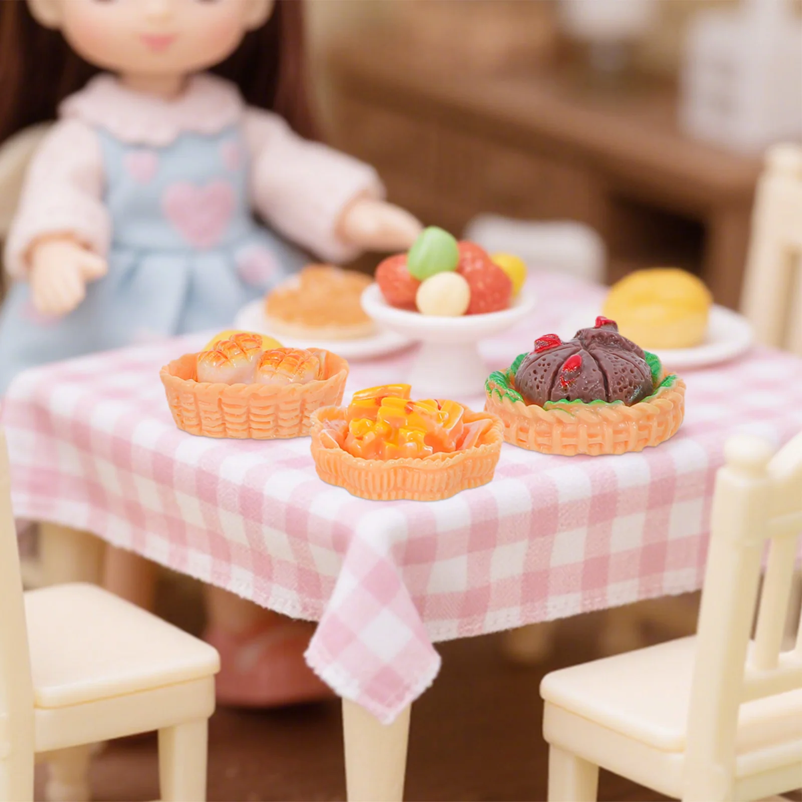 1 セットミニチュアキッチンアクセサリー現実的なごっこ遊び食品ベーキング小道具ヴィンテージドールハウスマイクロキッチン用品コンパクト