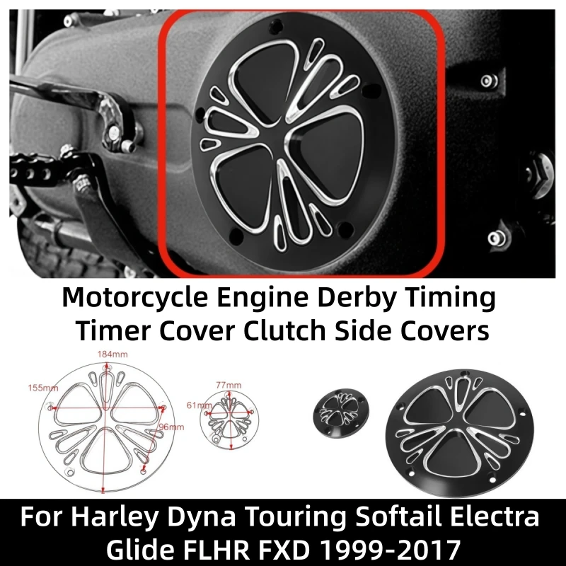 Motorcycle Engine Derby Timing Timer Cover Clutch Side Covers For Harley Dyna Touring Softail Electra Glide FLHR FXD 1999-2017