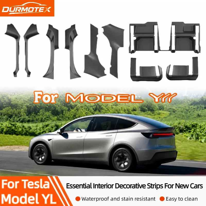

For Tesla Model YL Launch 2026 TPE Door Sill Protector Set – Front Rear Anti-Kick Threshold Strip Interior Guard Accessories