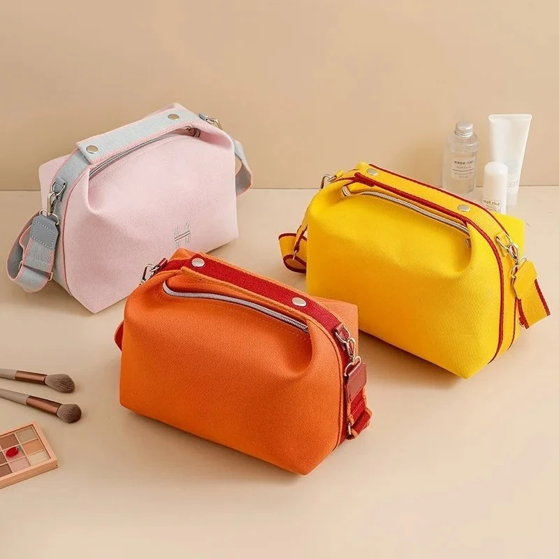 Холщовые сумки через плечо, молодежная модная повседневная женская сумка через плечо большой вместимости, однотонная женская косметичка-мессенджер