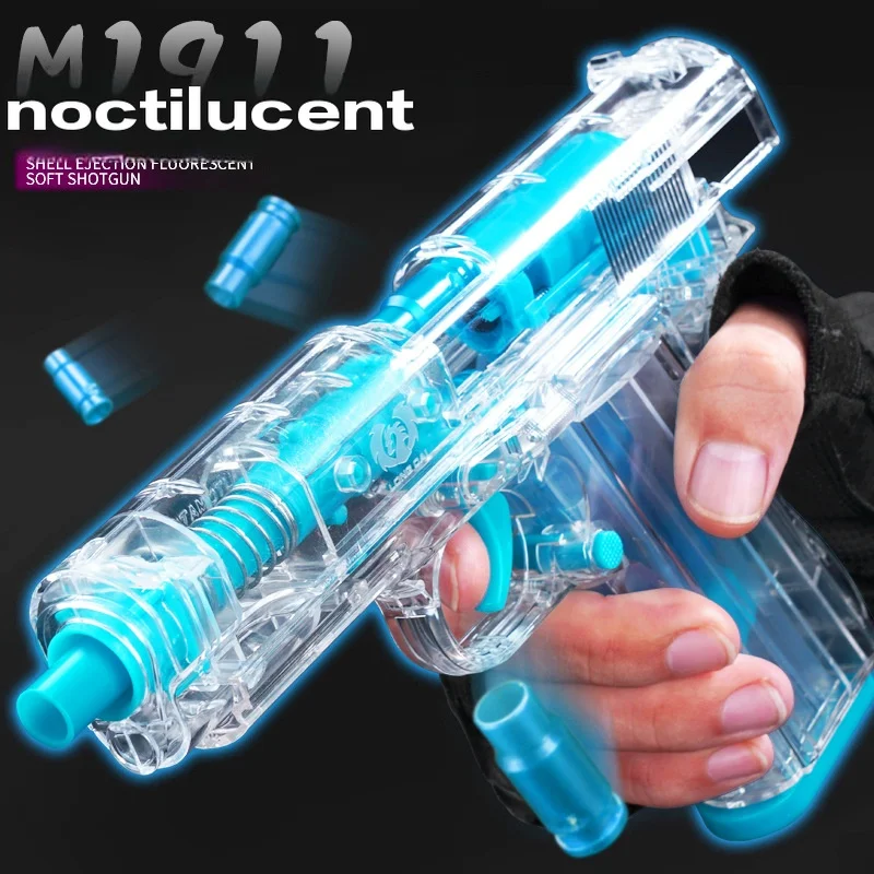 Children's toy gun Luminous Soft Bullet simulation boy girl Glock Glow-in-the dark toy gun gift family games