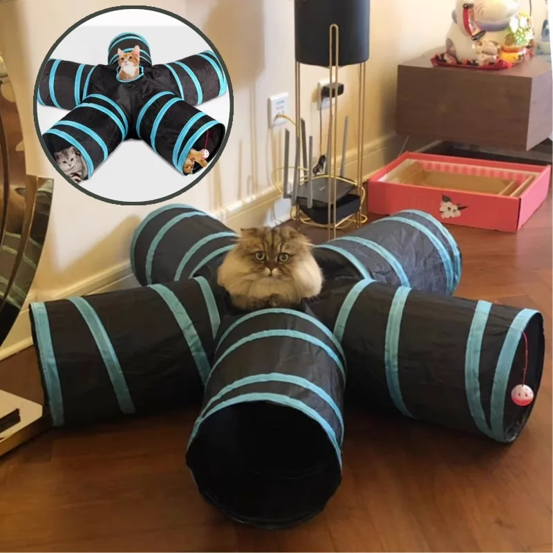 

Износостойкий складной игровой туннель поставляется с мятой игрушкой. Идеальный трендовый предмет для домашних животных для кошек, морских свинок, кроликов.