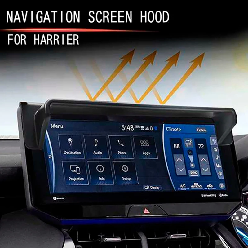 Newfor Toyota Harrier 2020 2021 Vehicle Navigator Sunshade Visor GPS Navigation Sun Hood Anti Reflective Block Car Styling