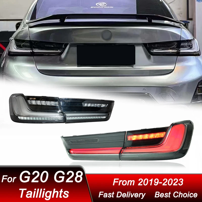 Car Tail Lights For BMW 3 series G20 G28 2019-2023 Venom Black Warrior style LED Dynamic Turn Signal Light Tail Lamp Assembly