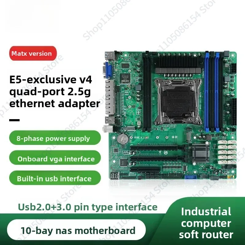 C612 industrial computer nas soft routing main board E5 Xeon V3V4 server virtual machine 10 disk X99 computer