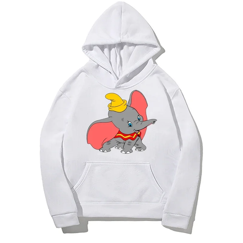 Disney Dumbo Solid Color Pockets Top 2021 Casual Fashion Hooded Graphic  Hoodies Pullover Man Clothes Spring Autumn women