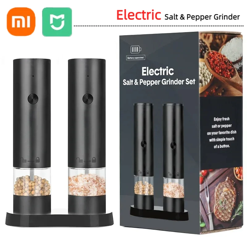 XIAOMI Electric Salt and Pepper Grinder USB Rechargeable Adjustable Large Capacity Auto Spices Grinders Kitchen Cooking Tool