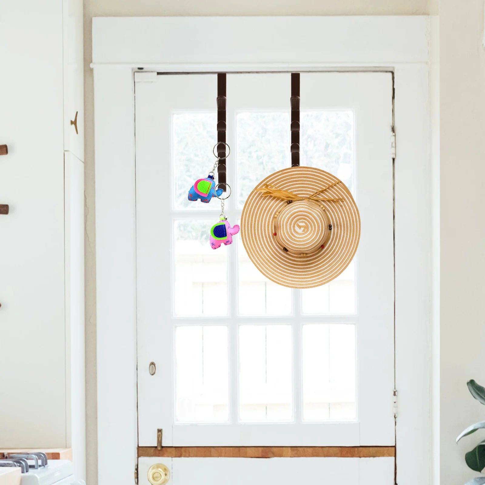 

3pcs No Mark Hook Over Door Hook Hanger Door Back Storage Organizer Abs Heavy Duty Towel Hat Coat Hooks For Bathroom Kitchen