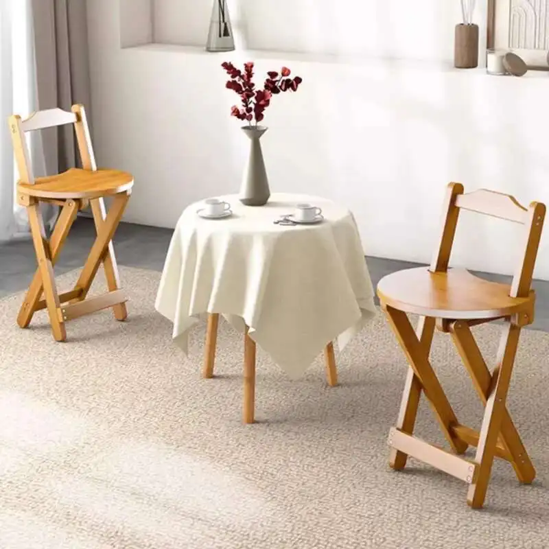 

Design Minimalist Bar Chairs Solid Wood Midcentury Ancient Ultralight Bar Chairs Folding Waiting Taburetes De Bar Furniture