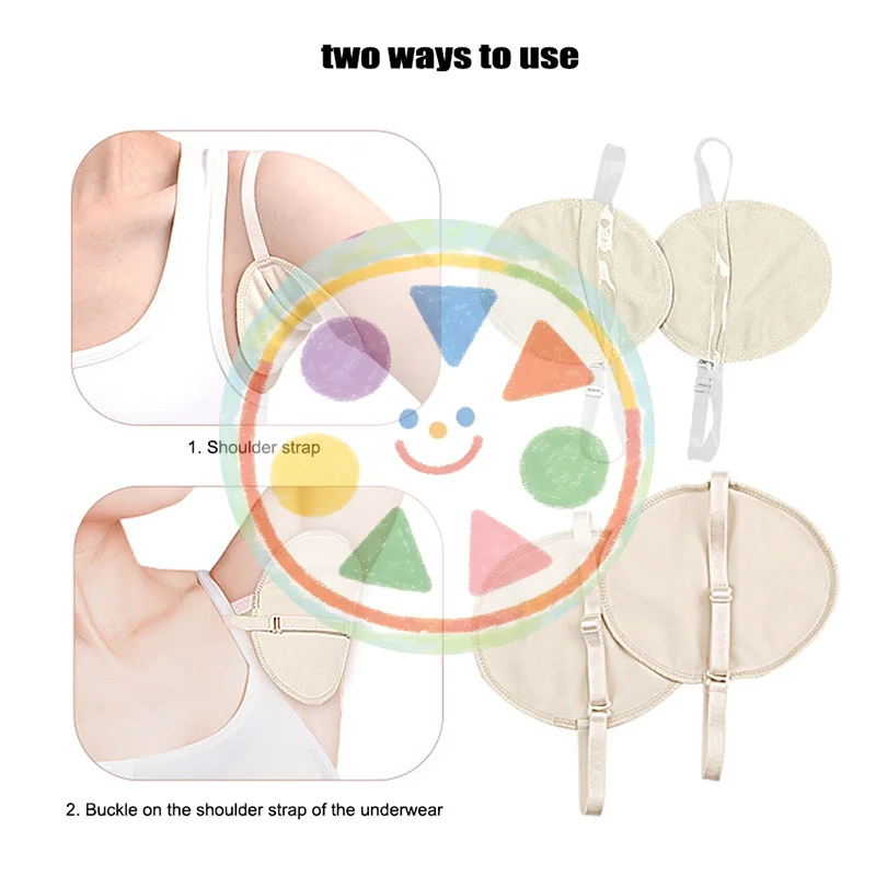

1 пара мягких моющихся невидимых подушечек для защиты подмышек от пота, многоразовые, для защиты одежды на открытом воздухе от пятен, влаги и запаха.