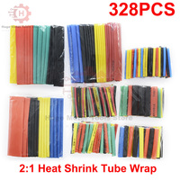 328PCS 2:1 Heat Shrink Tube Wrap Wire Cable Insulated Sleeving Tubing Set Polyolefin Shrinking Assortment Kit 8 Sizes 5 Colors
