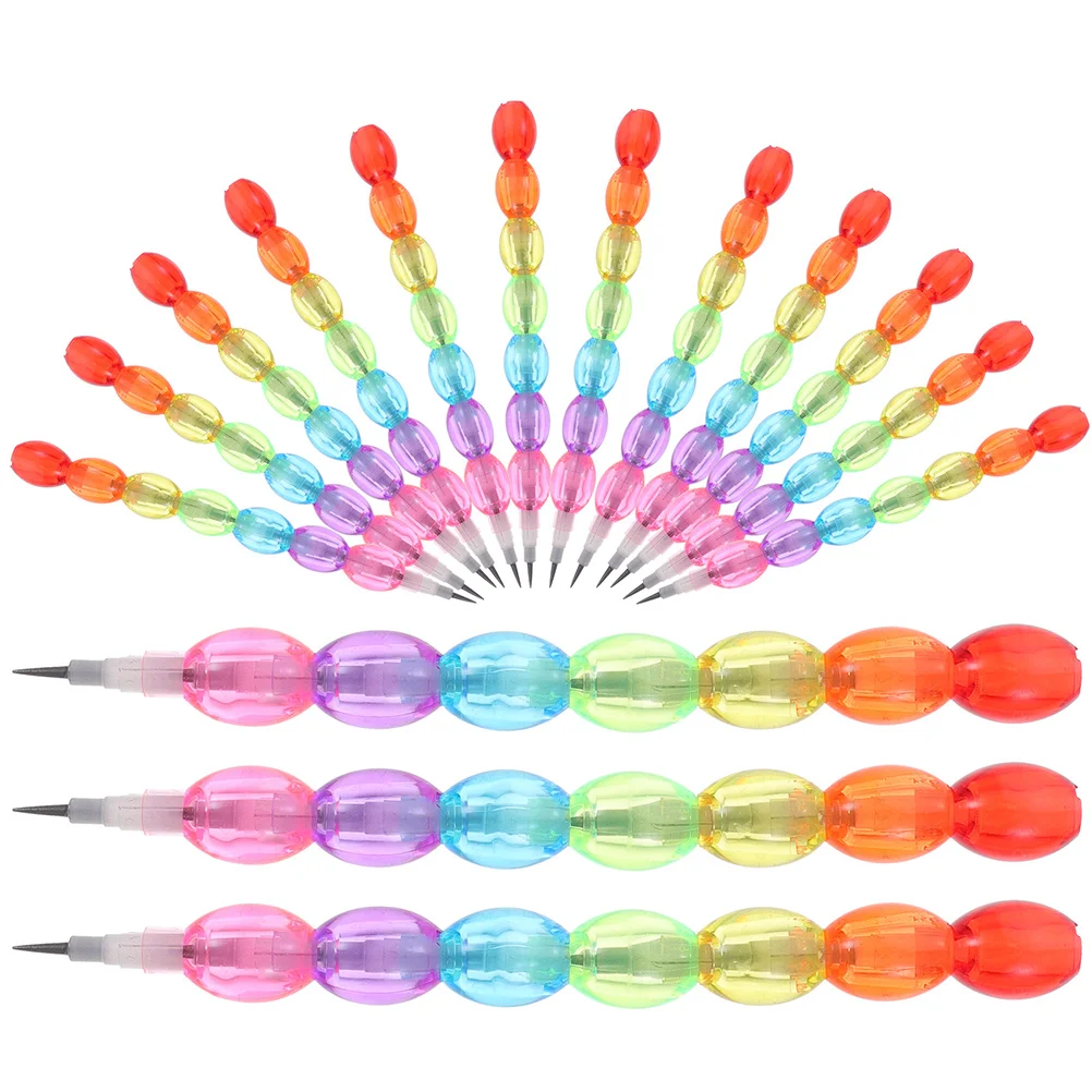 15 Pcs Egg Pencil Pencils Flexible Stackable No Cutting Cartoon Plastic Student Goodies Bag Filler for