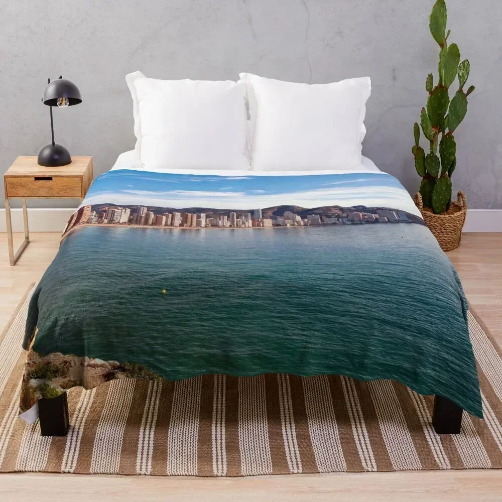 

Benidorm Levante Beach Mediterranean Coast Spain Throw Blanket Reusable Durable Soft Blanket for All Seasons