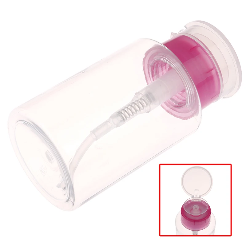 1Pcs Lege Helder Pomp Dispenser Parfum Fles Container Voor Aceton Polish Remover Alcohol Liquid Essentiële Reizen Olie Fles