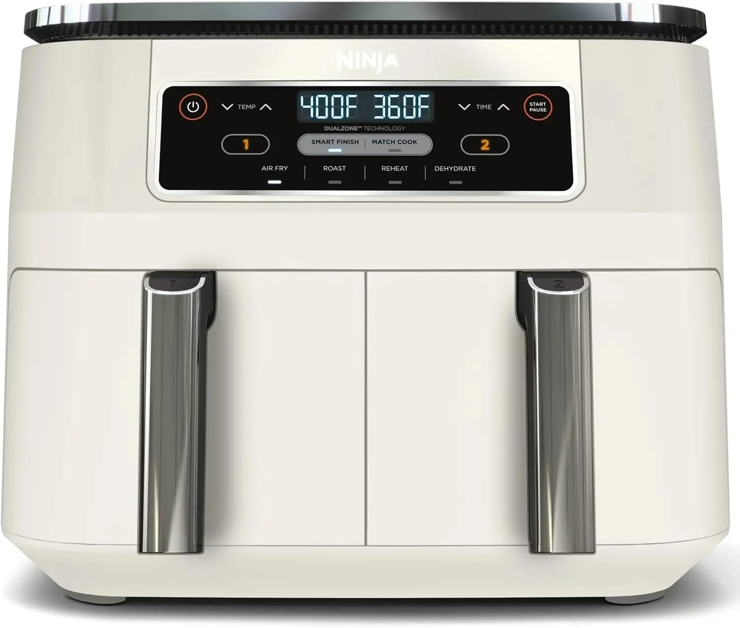 Ninja Foodi 4-in-1 8-qt. 2-Basket Air Fryer with DualZone Technology, 4 Functions, Smart Finish, Roast, Air Fry, Reheats