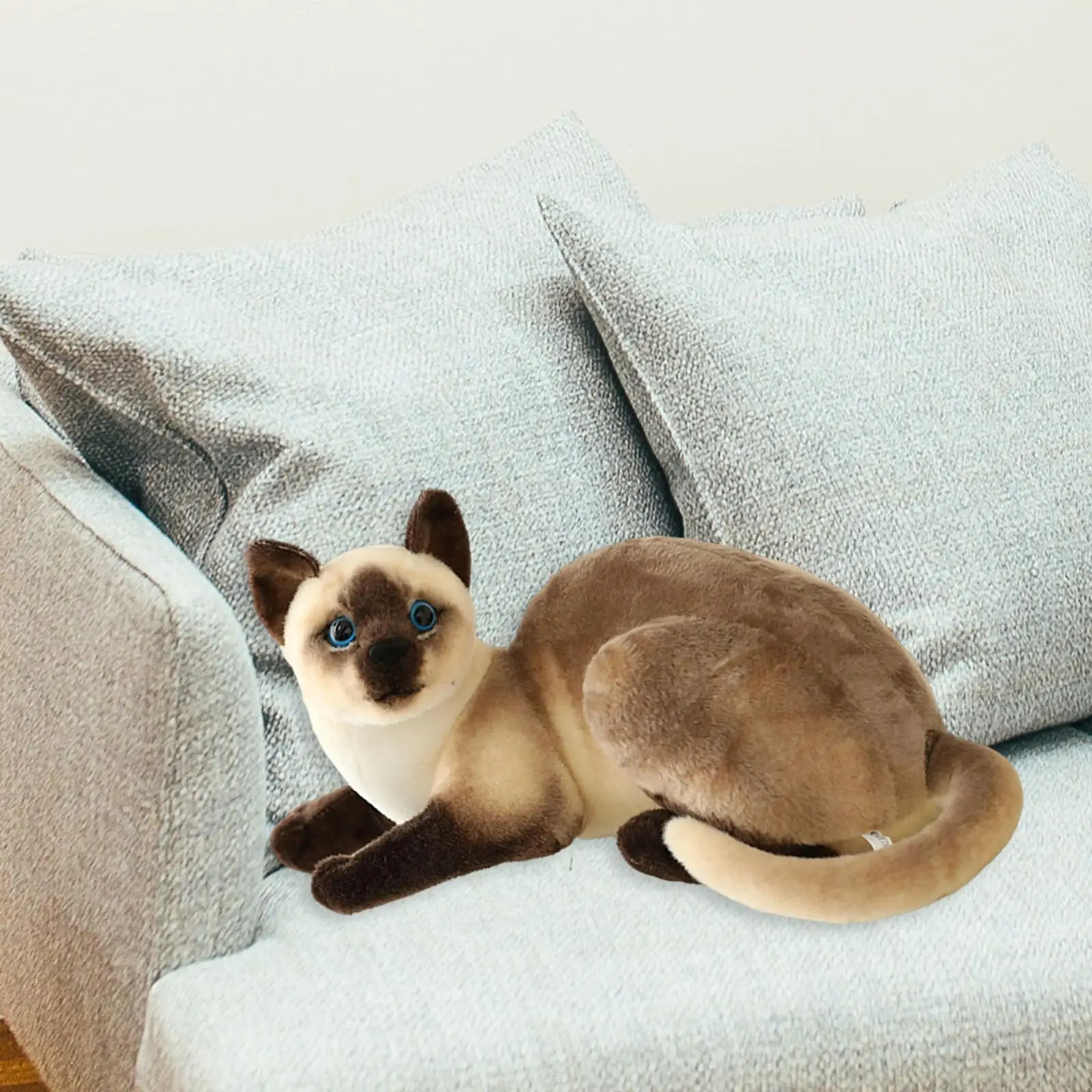 Simulation Siamese Cats Animal Plush Padding Stuffed for Birthday Gift , StyleB