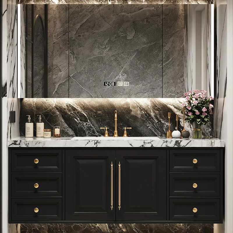 

Vintage Organizer Mirror Cabinets Intelligent Black Bathroom Luxury Dressing Mirror Cabinets Storage Penteadeira Furniture