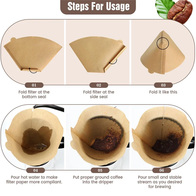 

TKOH-Unbleached Coffee Cone Filters 8-12 Cup,200 Count Natural Paper Disposable Filters