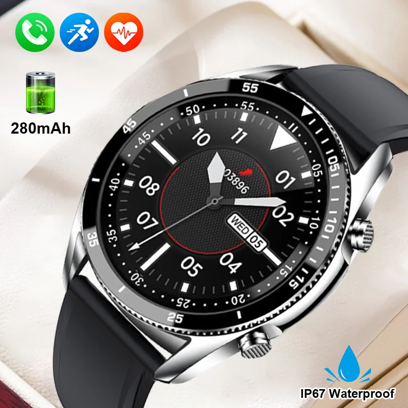 

LIGE HD Bluetooth Call Smart Watch Men Sports Fitness Tracker Heart Rate Blood Oxygen Monitor Man Smartwatch For Android IOS