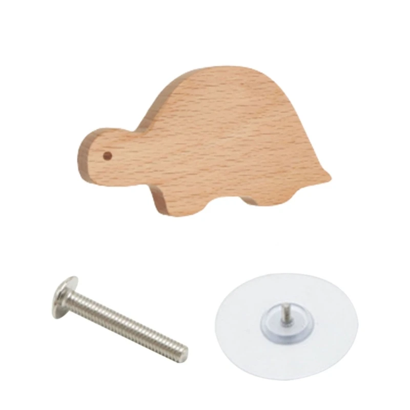 Functional Cabinet Knob with Animal Shape, Wooden Drawer Pull Handle