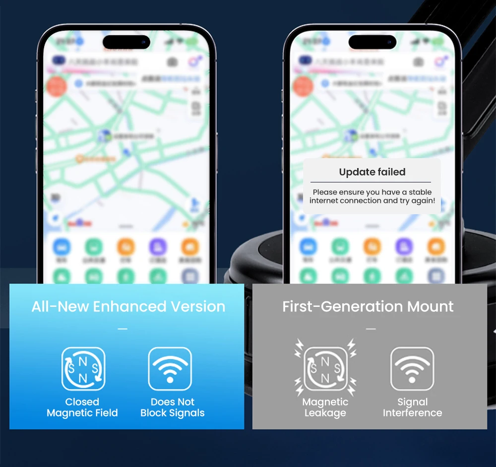360 ° Drehbarer Auto-Handyhalter mit Vakuum-Magnethalterung, Faltbarer Verstellbarer Arm, Handyständer für Auto-Navigation und GPS – Detail 6