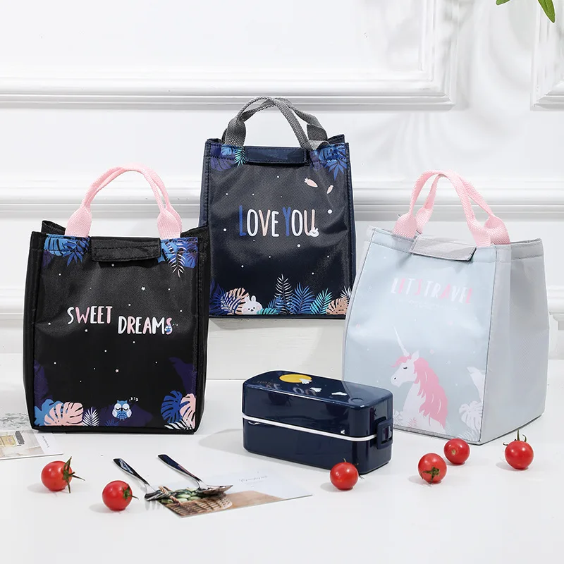 One shoulder portable lunch box outdoor picnic bag Large capacity Oxford cloth thermal insulation bag