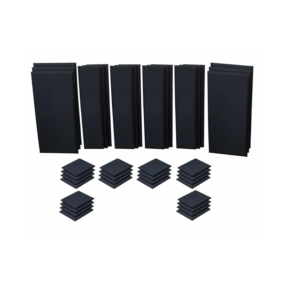 High Density Acoustic Foam Panel, Black Color, London Room Kit, Scatter Blocks, Acoustic Treatment, Pro Audio LA, 25kg/m3, 24Pcs