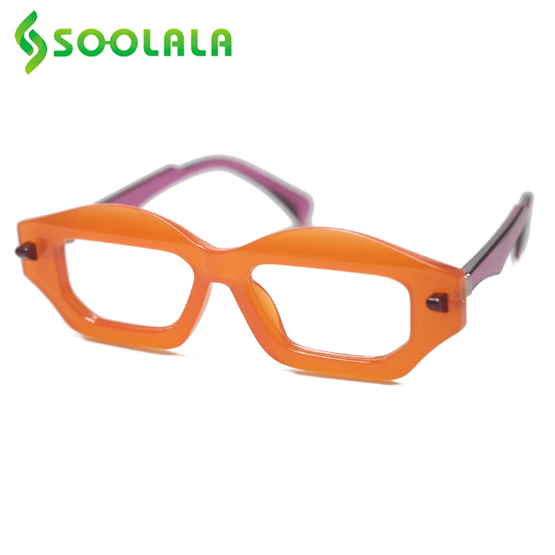 

SOOLALA Irregular Women Presbyopic Reading Glasses Anti Blue Light Ladies Computer Frame Magnifying Reading Eyewear With Diopter