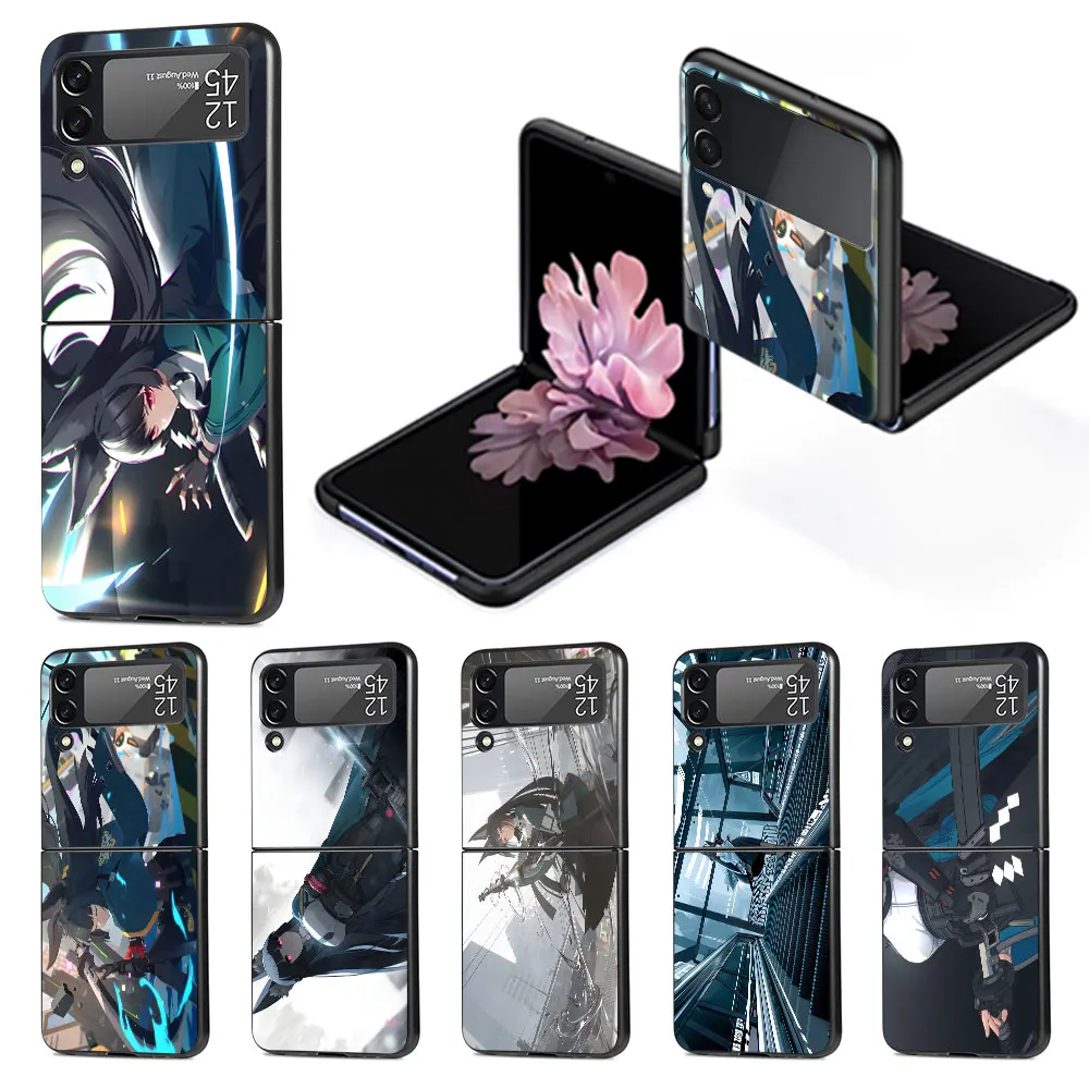 Mobile Phone Case for Samsung Galaxy Z Flip 4 3 5G Black Hard PC Cover Zflip4 Zflip3 Coque Hoshimi Miyabi Zenless Zone Zero