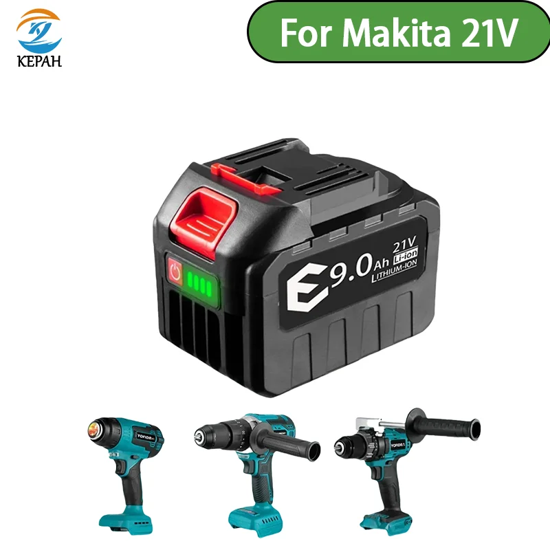 

Makita 5S3P литий-ионный аккумулятор 21 в беспроводной инструмент, бесщеточный ключ, отвертка, циркулярная пила, 9000 мАч