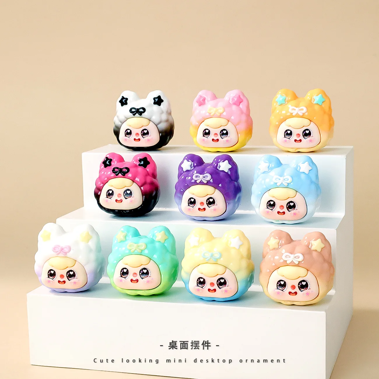 

5/10PSC High-Quality Cute Cat-Eared Alien Girl Figurine Chic Resin Craft Exquisite Decorative Ornament