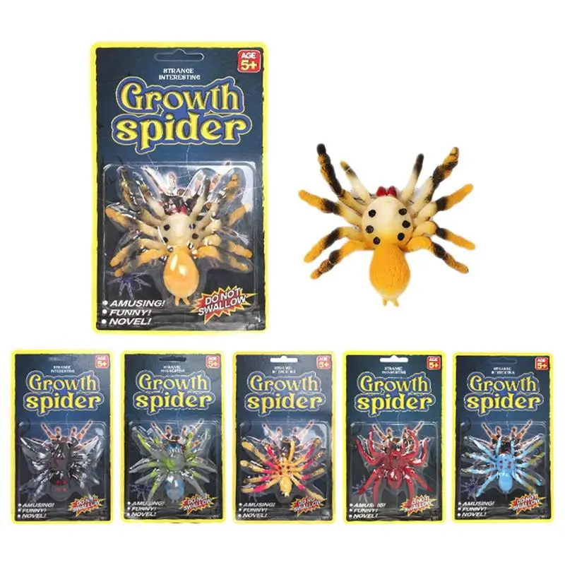 

6Pcs Growing Spider Toy Funny Water Expanding Spider Novelty Toys Water Growing Toys For Children Girls Boys birthday gifts