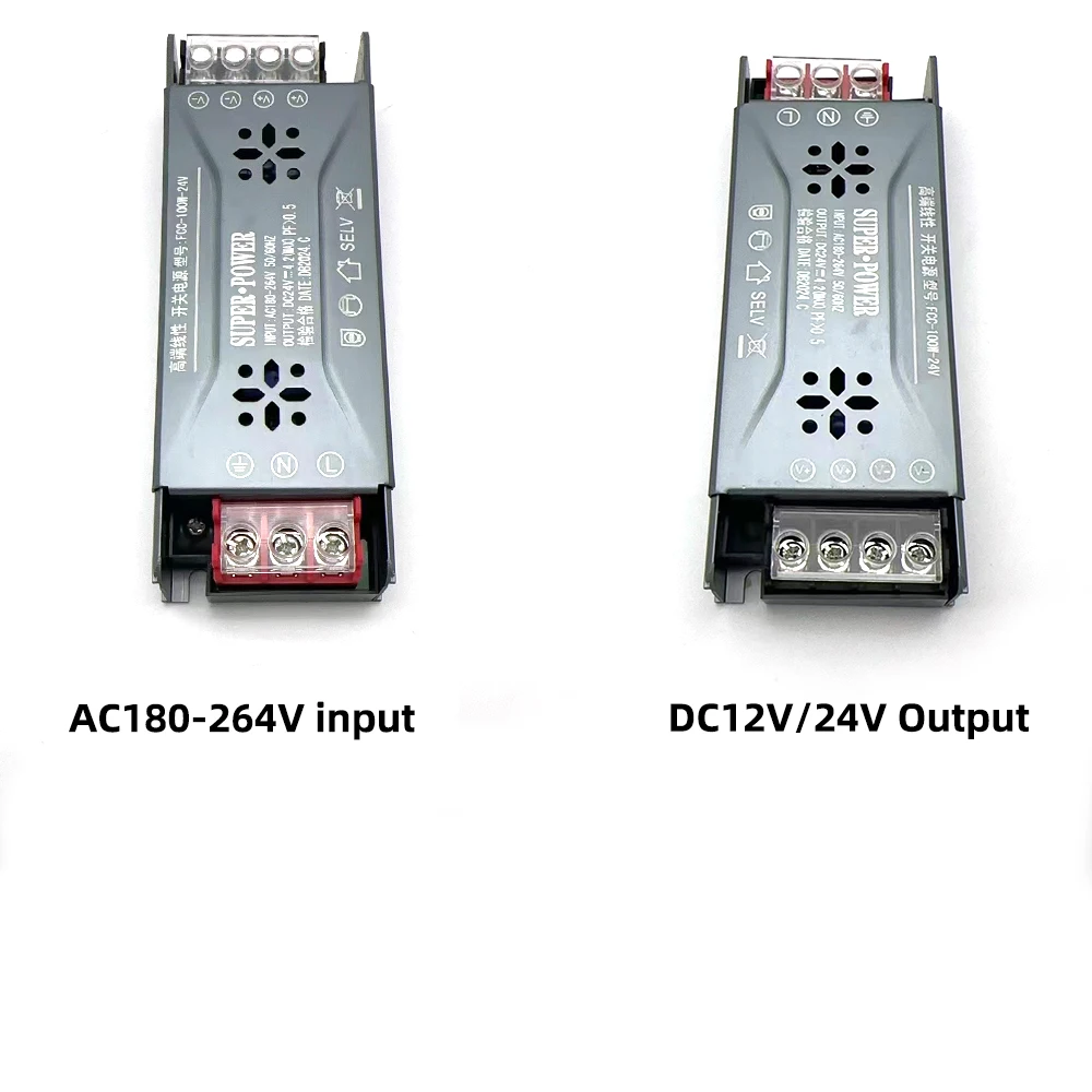 Lighting Transformer DC 24V 12V Power Supply Adapter 5A 12A Ultra thin LED Strip Switch Driver Lamp 60W 100W 150W 200W 300W