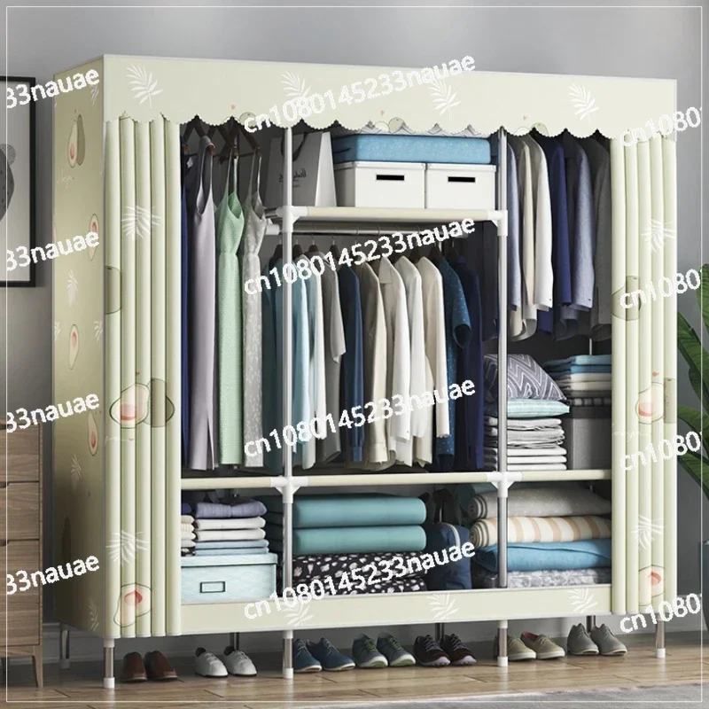 

150x45x170cm Extra Strong Linen Wardrobe Armarios Durable Portable Wardrobe Clothes Storage Organizer Closet with Hanging Rack