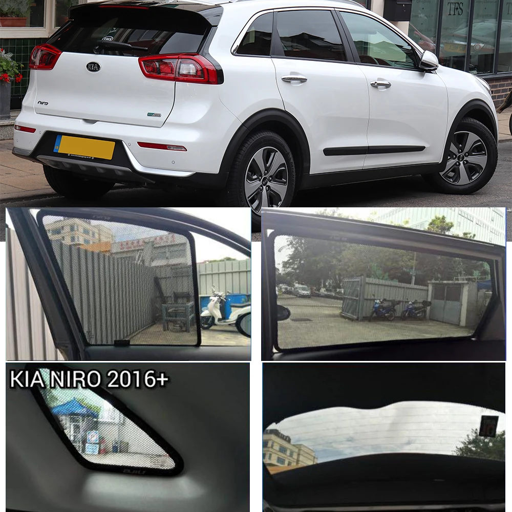 For Kia NIRO DE 2016-2022 Magnetic Car Sunshade Shield Front Windshield Curtain Rear Side Baby Seat Window Sun Shade Visor