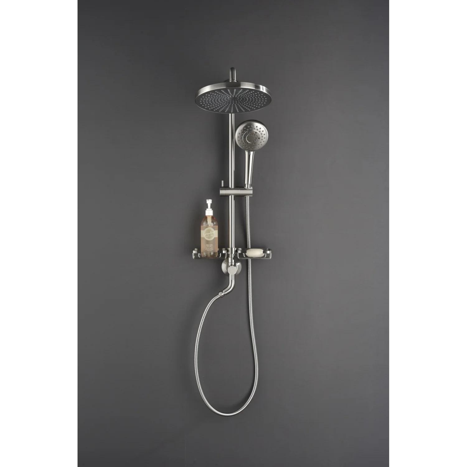 ShowerSpas Shower System with Rain Showerhead, Hand Shower, Slide Bar, Soap Dish