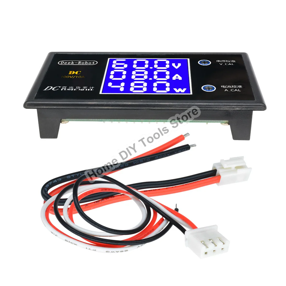 Imagem -03 - Display Lcd Voltímetro Digital Amperímetro Wattmeter Tensão Atual Power Meter Detector de Volts Tester 1000w dc 0100v 10a