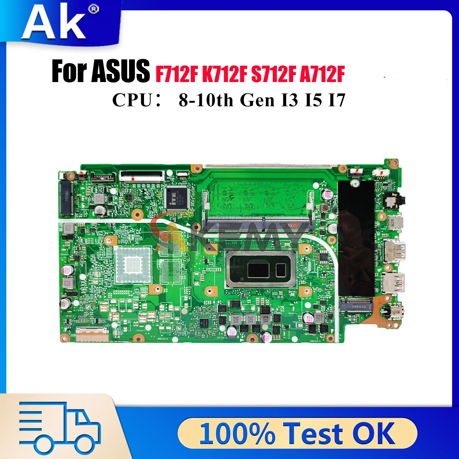 

X712FA Материнская плата для ноутбука ASUS X712FJG K712F X712FL X712F A712F X712FB F712F X712FF X712FJ S712F Материнская плата с процессором I3 I5 I7