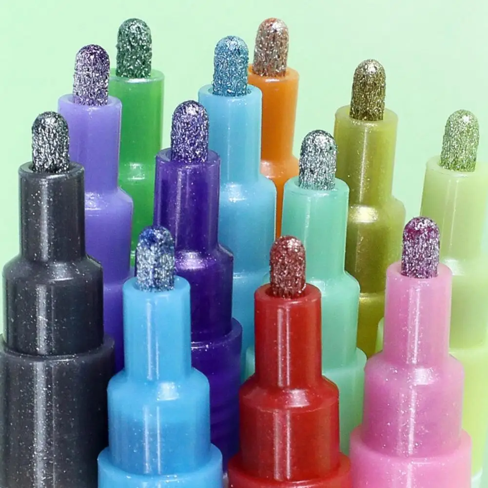 Pena tahan luntur pena Highlighter Set Glitter Highlighter garis spidol Set untuk seni menakjubkan menulis untuk mewarnai